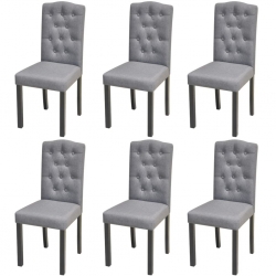 Krzesła stołowe, 6 szt., szare, tkanina