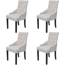 Krzesła stołowe, 4 szt., kremowa szarość, tkanina