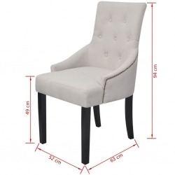 Krzesła stołowe, 6 szt., kremowa szarość, tkanina