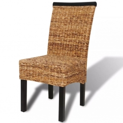 Krzesła stołowe, 6 szt., abaka i lite drewno mango