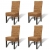 Krzesła stołowe, 4 szt., abaka i lite drewno mango