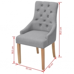 Krzesła do jadalni, 4 szt., jasnoszare, tkanina