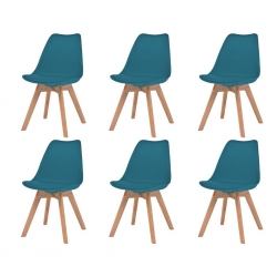 Krzesła stołowe, 6 szt., turkusowe, sztuczna skóra