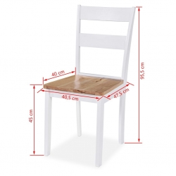 Krzesła stołowe, 6 szt., białe, lite drewno kauczukowe