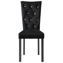 Krzesła stołowe, 6 szt., czarne, aksamitne