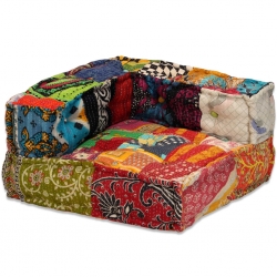 Sofa modułowa z akcesoriami, 16 elementów, patchwork z tkanin