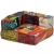 Sofa modułowa z akcesoriami, 16 elementów, patchwork z tkanin