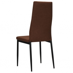 Krzesła stołowe, 6 szt., brązowe, tkanina