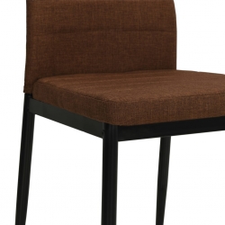 Krzesła stołowe, 6 szt., brązowe, tkanina