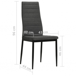 Krzesła stołowe, 6 szt., ciemnoszare, tkanina