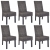 Krzesła stołowe, 6 szt., brązowe, rattan Kubu i drewno mango