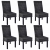 Krzesła stołowe, 6 szt., czarne, rattan Kubu i drewno mango