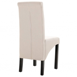 Krzesła do jadalni, 4 szt., kremowe, tapicerowane tkaniną