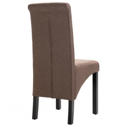 Krzesła do jadalni, 6 szt., brązowe, tapicerowane tkaniną