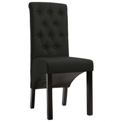 Krzesła do jadalni, 4 szt., czarne, tapicerowane tkaniną