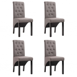 Krzesła do jadalni, 4 szt., taupe, tapicerowane tkaniną