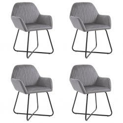 Krzesła jadalniane, 4 szt., szare, aksamitne