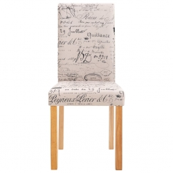 Krzesła jadalniane, 6 szt., kremowe, tkanina