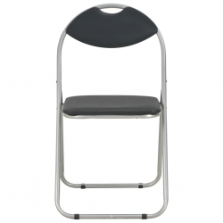 Składane krzesła jadalniane, 6 szt., czarne, sztuczna skóra