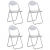 Składane krzesła jadalniane, 4 szt., białe, sztuczna skóra