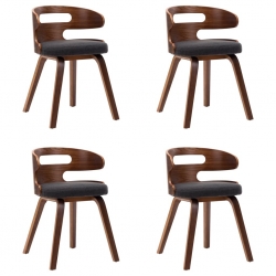 Krzesła do jadalni, 4 szt., ciemnoszare, gięte drewno i tkanina