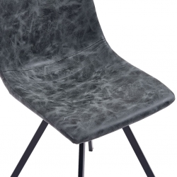 Krzesła jadalniane, 6 szt., czarne, sztuczna skóra