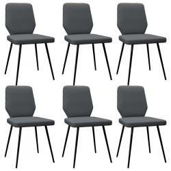 Krzesła stołowe, 6 szt., ciemnoszare, tapicerowane tkaniną