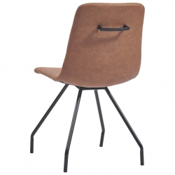 Krzesła jadalniane, 4 szt., brązowe, sztuczna skóra