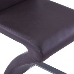 Krzesła o zygzakowatej formie, 2 szt., brązowe, sztuczna skóra