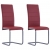 Krzesła stołowe, wspornikowe, 2 szt., czerwone, sztuczna skóra