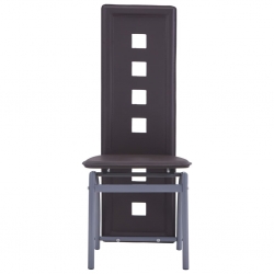 Krzesła stołowe, 4 szt., brązowe, sztuczna skóra