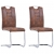 Krzesła stołowe, wspornikowe, 2 szt., brązowe, sztuczny zamsz