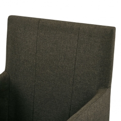 Krzesła jadalniane z podłokietnikami, 2 szt., brązowe, tkanina