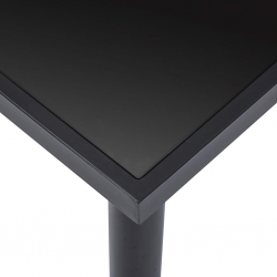 Stół jadalniany, czarny, 180 x 90 x 75 cm, hartowane szkło
