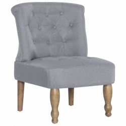 Krzesła w stylu francuskim, 2 szt., jasnoszare, materiałowe