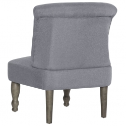 Krzesła w stylu francuskim, 2 szt., jasnoszare, materiałowe