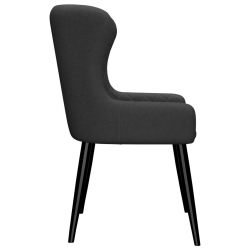 Krzesła do jadalni, 2 szt., czarne, tapicerowane tkaniną