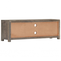 Szafka pod TV, szara, 120x30x40 cm, lite drewno mango