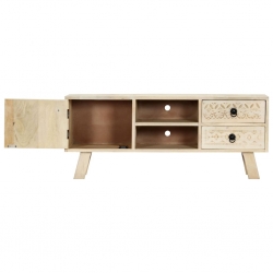 Szafka pod TV, 110 x 30 x 44 cm, lite drewno mango