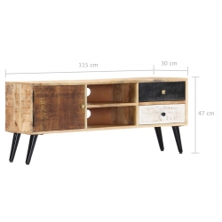 Szafka pod TV, 115 x 30 x 47 cm, lite drewno mango