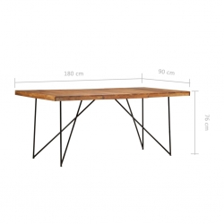 Stół do jadalni, 180 x 90 x 76 cm, lite drewno akacjowe