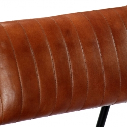 Fotel bujany, brązowy, skóra naturalna