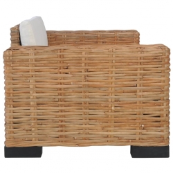 Fotel z poduszkami, naturalny rattan