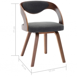 Krzesła do jadalni, 2 szt., ciemnoszare, gięte drewno i tkanina