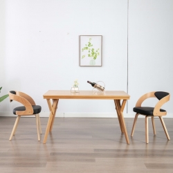 Krzesła do jadalni, 2 szt., czarne, gięte drewno i ekoskóra