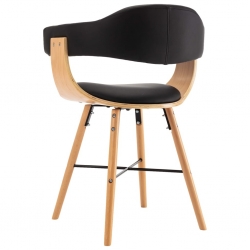 Krzesła jadalniane, 2 szt., czarne, ekoskóra i gięte drewno