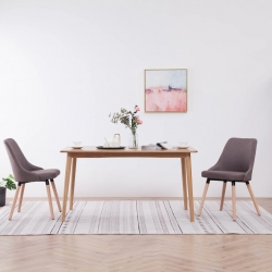 Krzesła do jadalni, 2 szt., kolor taupe, tapicerowane tkaniną