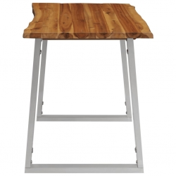 Stół jadalniany, 120 x 65 x 75 cm, lite drewno akacjowe i stal