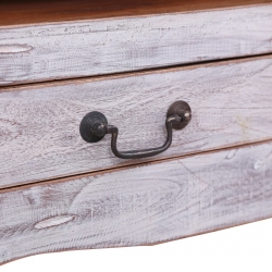 Szafka pod TV, 120 x 30 x 40 cm, biała, lite drewno odzyskane