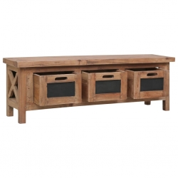 Szafka pod TV, 3 szuflady, 120x30x40 cm, lite drewno mahoniowe